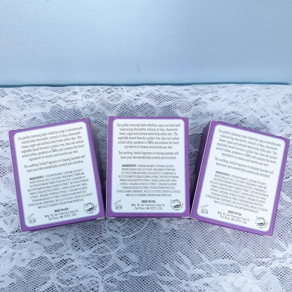 3 Discontinued San Francisco Soap Company Lavender Floral Bar Set 722030525000 - Picture 4 of 11